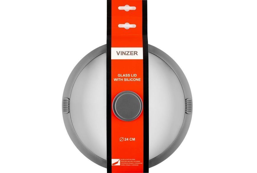 Кришка Vinzer 24 см скляна Vinzer50250 фото