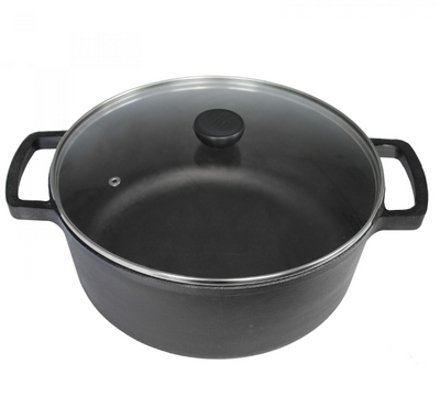 Brizoll Casserole 4 liters cast iron with a glass lid. BrizollP-4L-6 photo