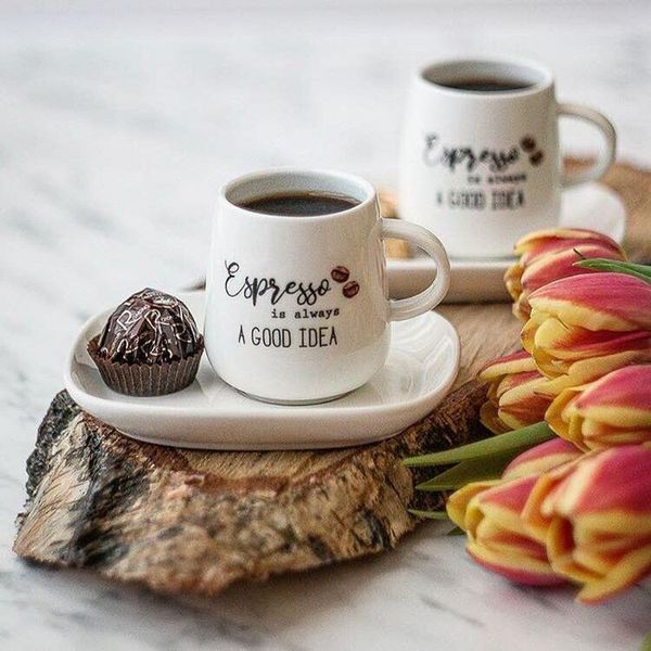 Cup with saucer (coffee set, 2 pieces) Easy Life KITCHEN ELEMENTS 100 ml. (R1905-KITE) Easy LifeR1905-KITE photo