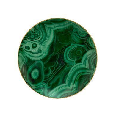 Салатна/десертна тарілка інкрустована золотом "Malachite" L_OBJET_ML720 фото
