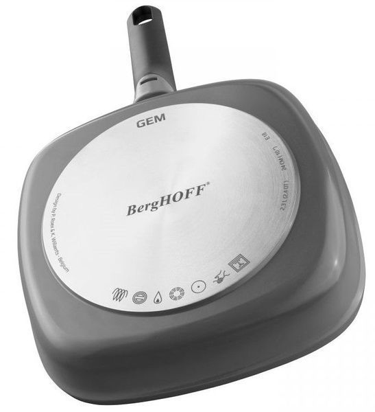 Сковорода-гриль Berghoff Gem 24х24 см антипригарная серая, съемная ручка BergHOFF2307428 фото