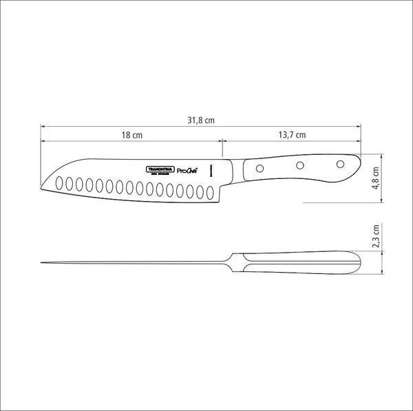 Santoku knife 17.8 cm Tramontina Prochef. Tramontina24170/007 photo