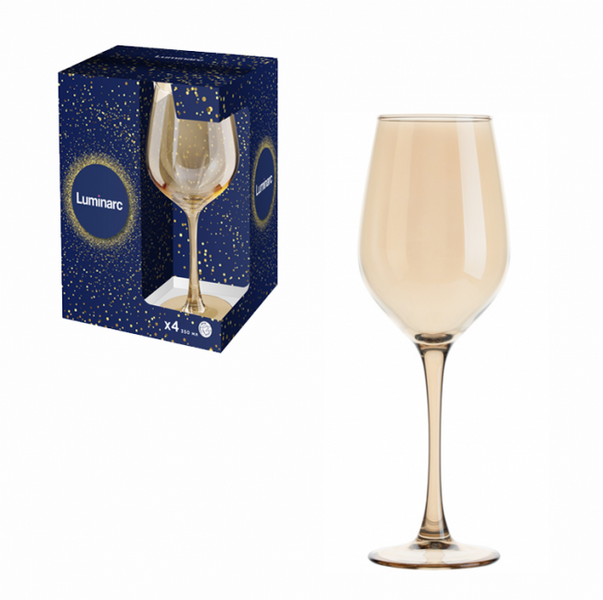 Набір келихів для вина Luminarc Golden Honey 350 мл 4 шт золотий LuminarcP9304 фото