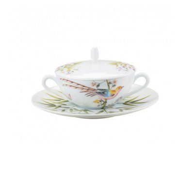Soup plate with dish and cover 'Paradis' RAYNAUD_0399-37-309020 photo