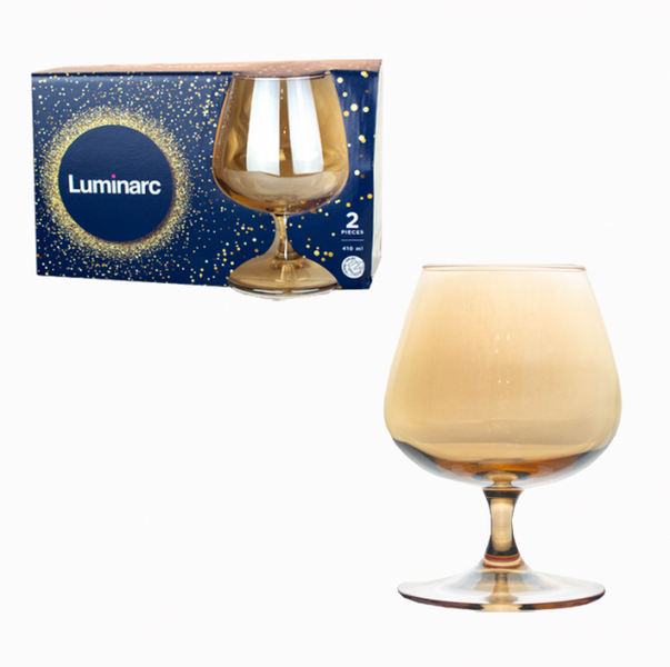 Набір келихів для коньяка Luminarc Golden Honey 410 мл 2 шт золотий LuminarcP9308 фото
