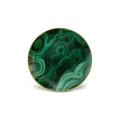 Пиріжкова тарілка інкрустована золотом "Malachite" L_OBJET_ML721 фото