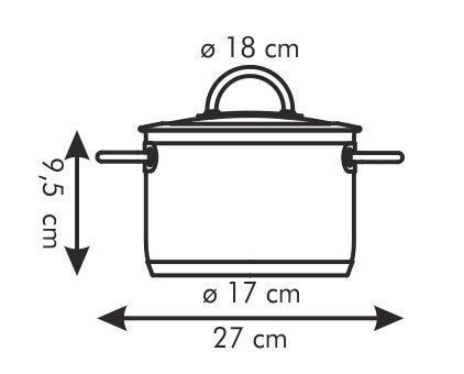 Каструля Tescoma Vision 18 см 2 л з кришкою Tescoma779218 фото