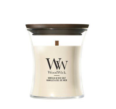 Aromatic candle with vanilla and sea salt scent Woodwick Mini Vanilla & Sea Salt 275 g Woodwick_2670722E photo