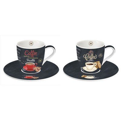 Чашка з блюдцем (кавовий комплект, 2шт.) Easy Life IT'S COFFEE TIME 90 мл. (R1015-ICTT) Easy LifeR1015-ICTT фото