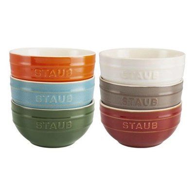 Set of 6 Staub Ceramique 14 cm salad bowls, assorted colors. Staub40508-274-0 photo