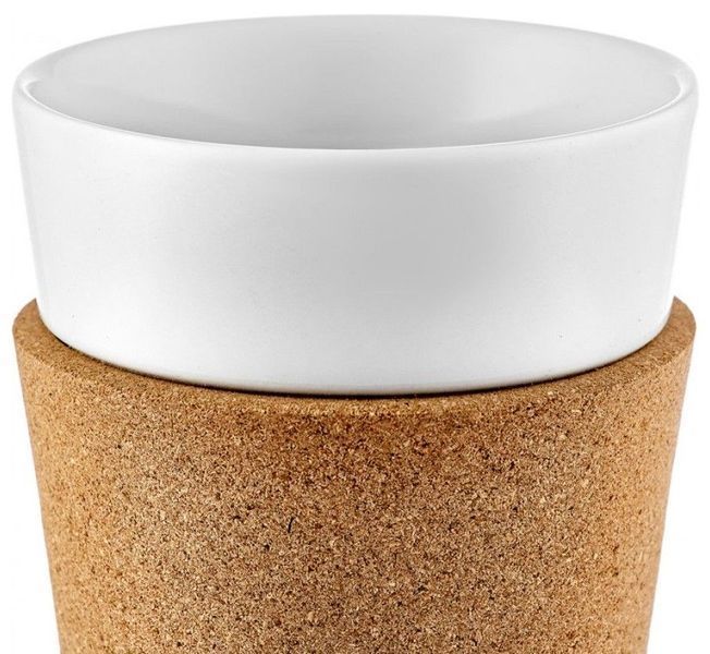 Bodum Bistro set of 2 porcelain mugs with a cork holder, 300 ml each. Bodum11582-109 photo