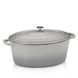 Cast Iron Oval Roaster Kela Calido 36x29 cm 9.3 L with Lid, Enameled, Gray Kela12609 photo 1