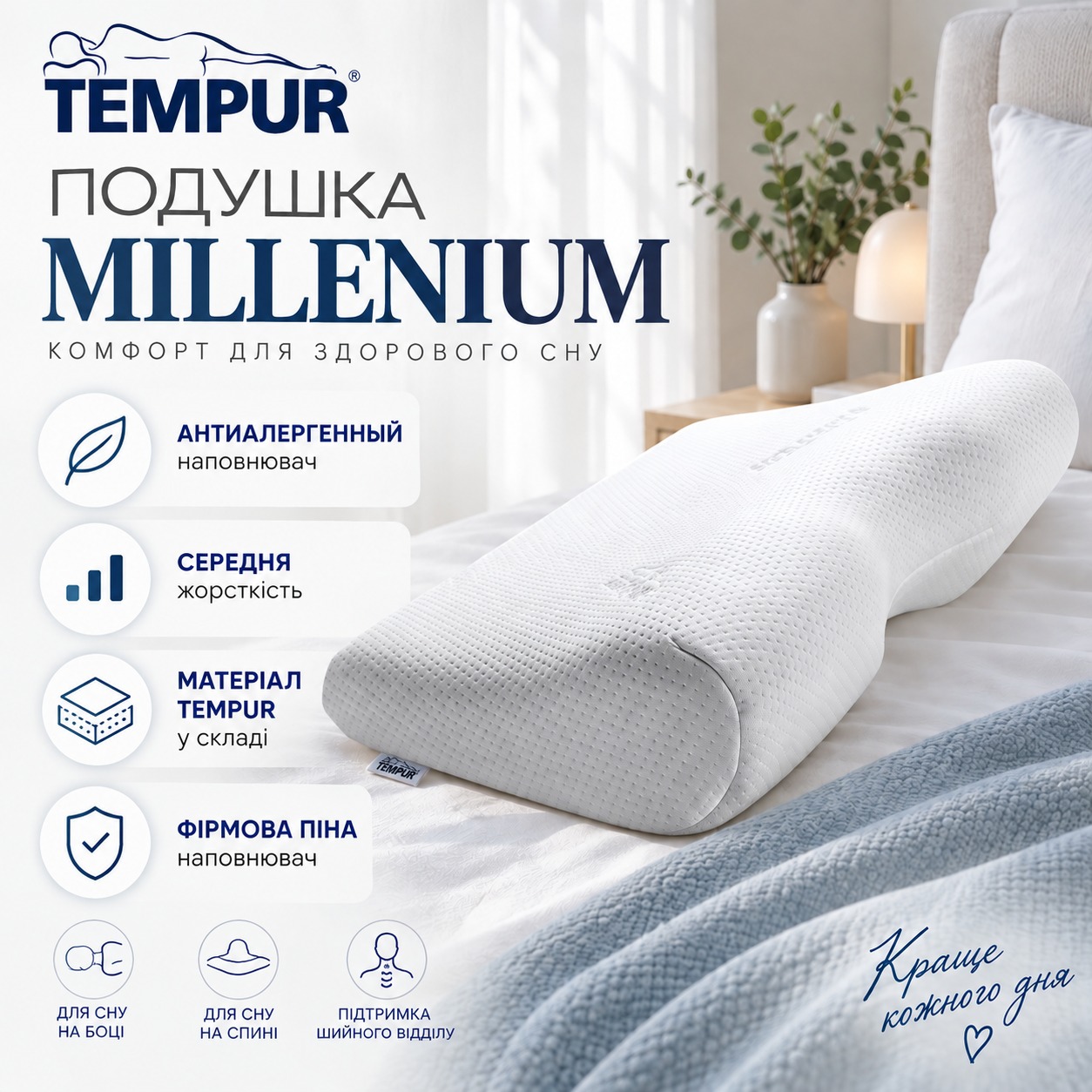 Інфографіка Подушка TEMPUR Millenium